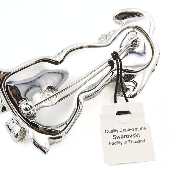 Opulent Sparkly Swarovski Signed Dalmatian Puppy Brooch - Picture 8 of 12